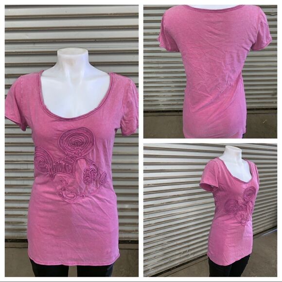 🛍️Disney distressed top with fabric Mickey Mouse - Picture 1 of 7